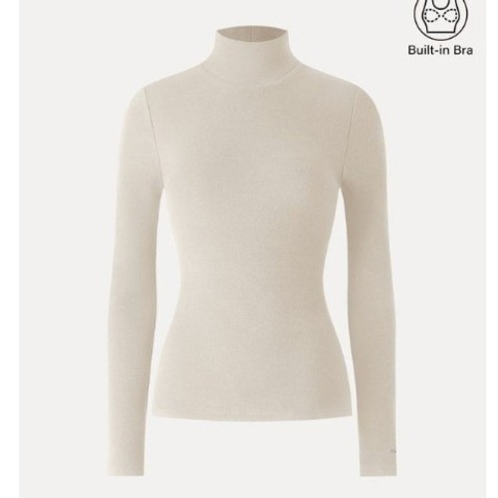NEW OGL LiteWarm Turtleneck Long Sleeve Bra Top Size S Morning Mist Eco-Mousse